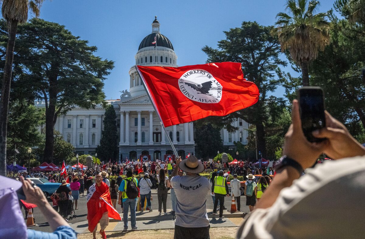 Farm workers' rally at the CA Capitol.