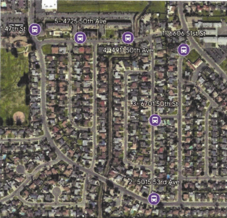 Map of Route 3 (Purple) bus stops